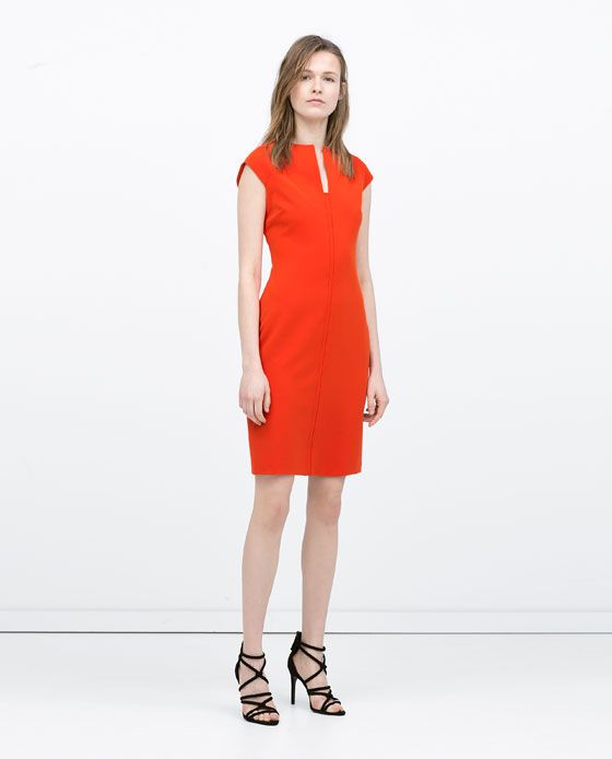 Kleid AFrau Kleid orange Zara Stilpalast
