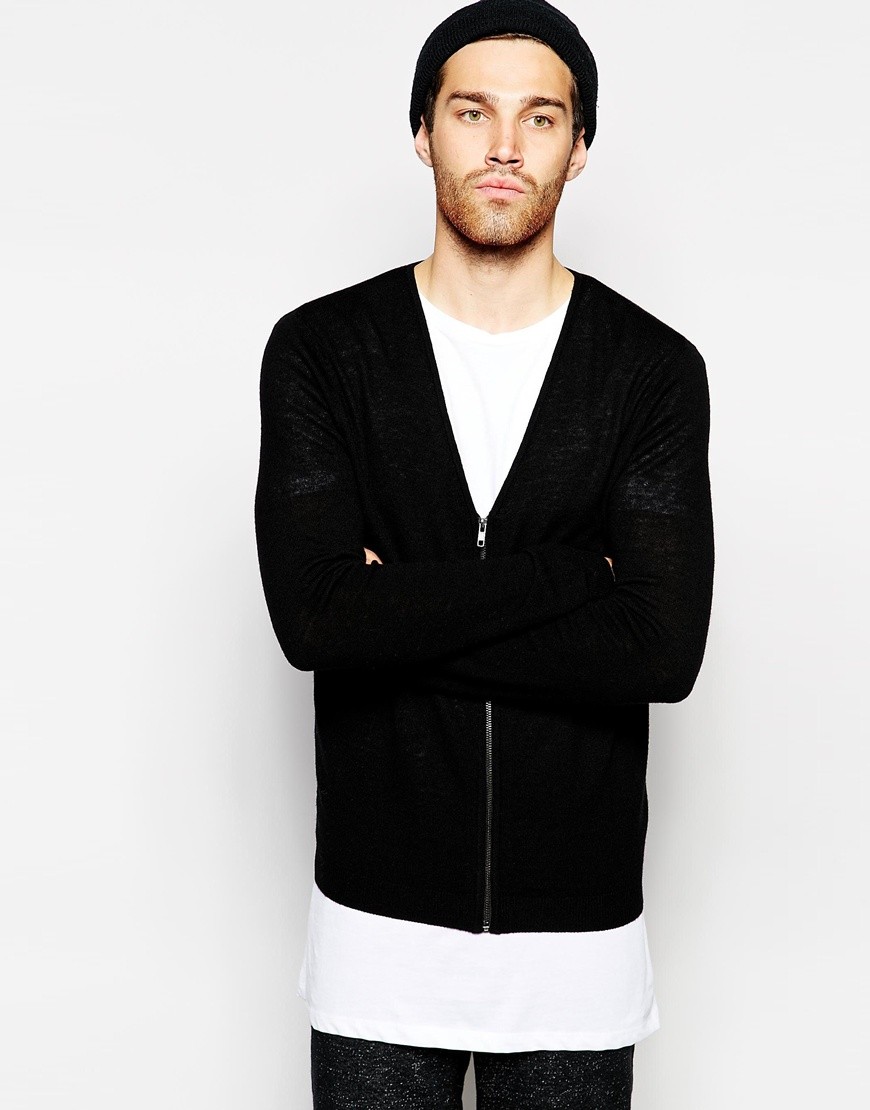 asos Strickjacke Merino Reissverschluss