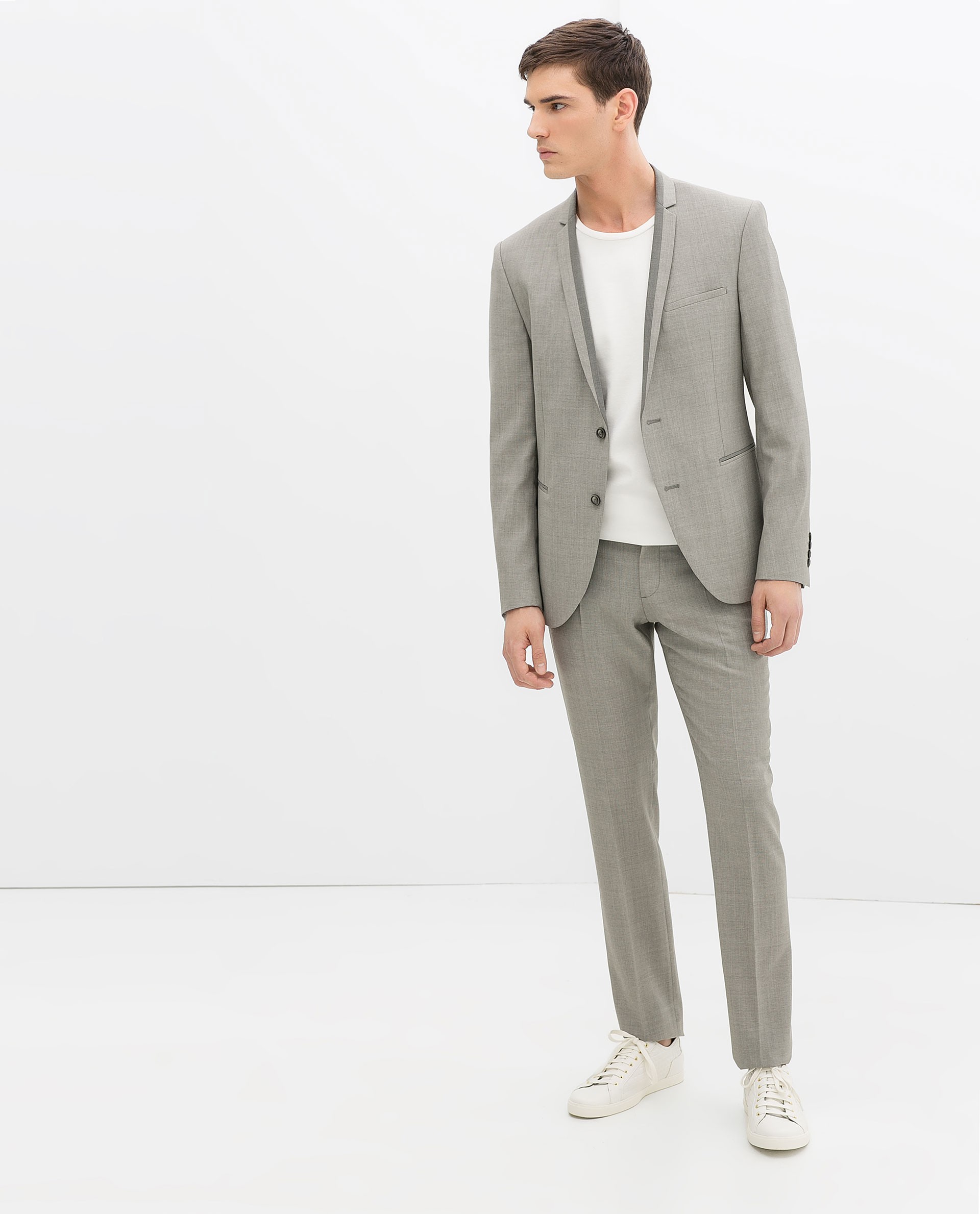 Zara grauer Kontrastanzug