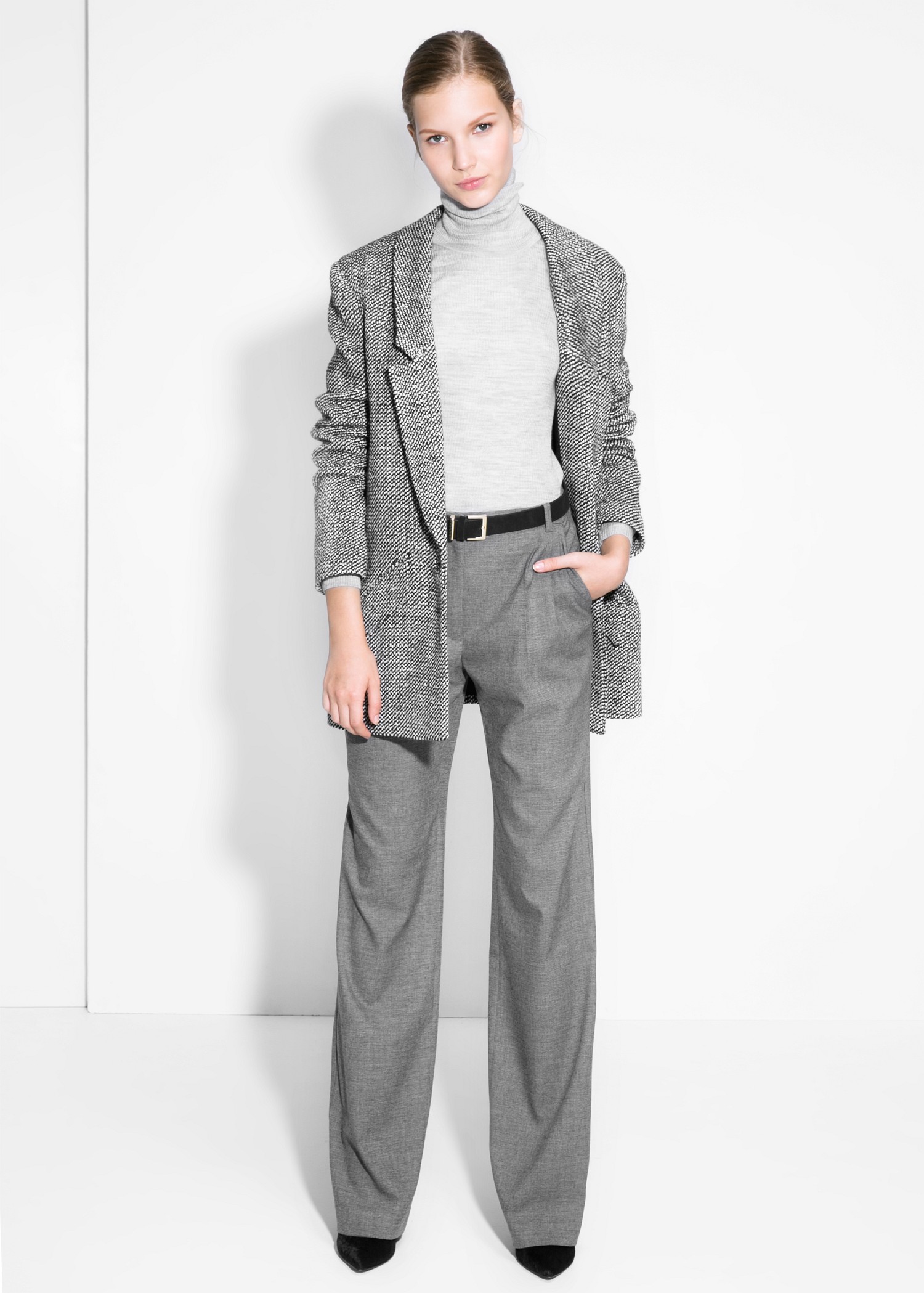 Mango weite Hose grau