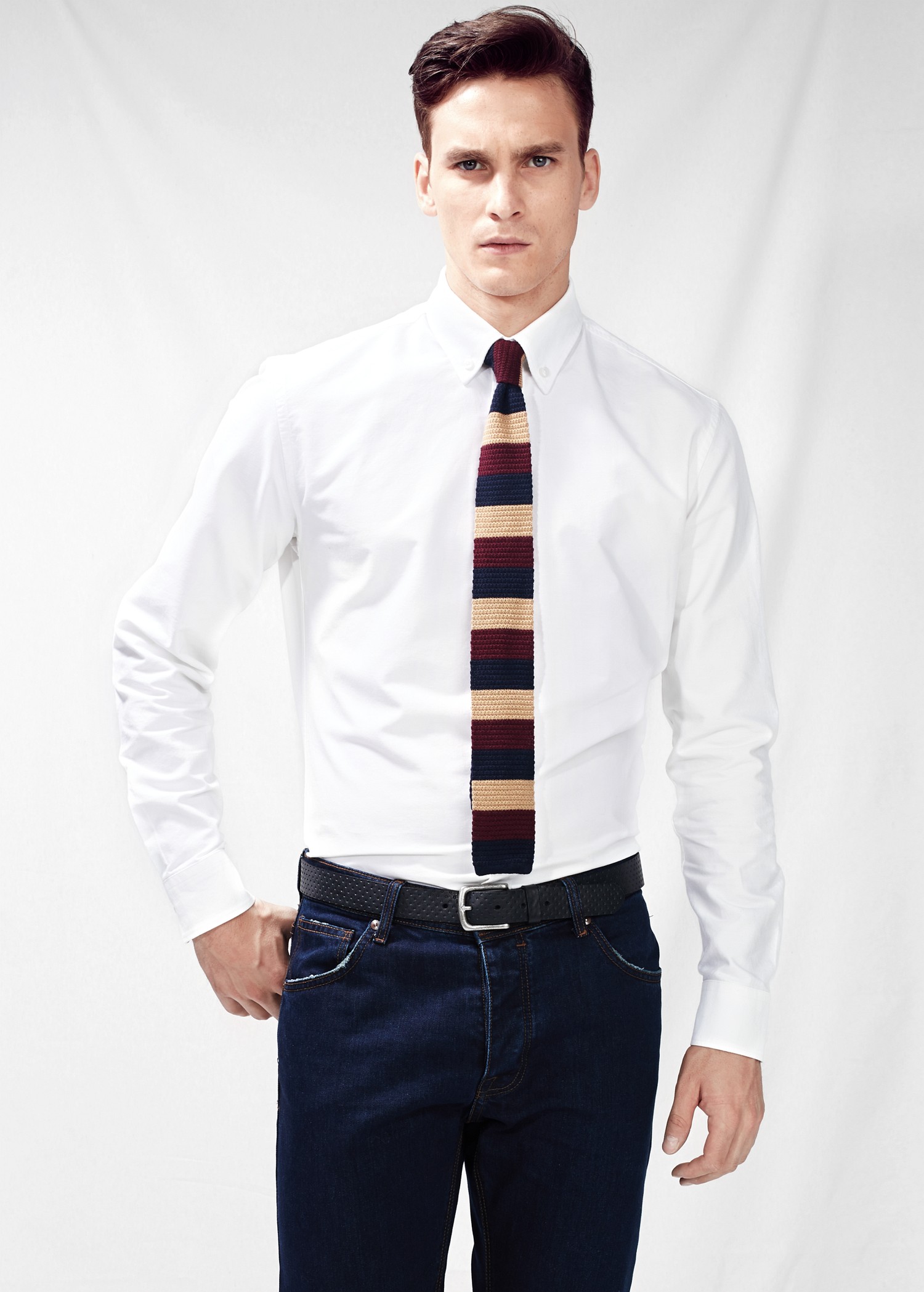 Mango Anzugshemd weiss Man