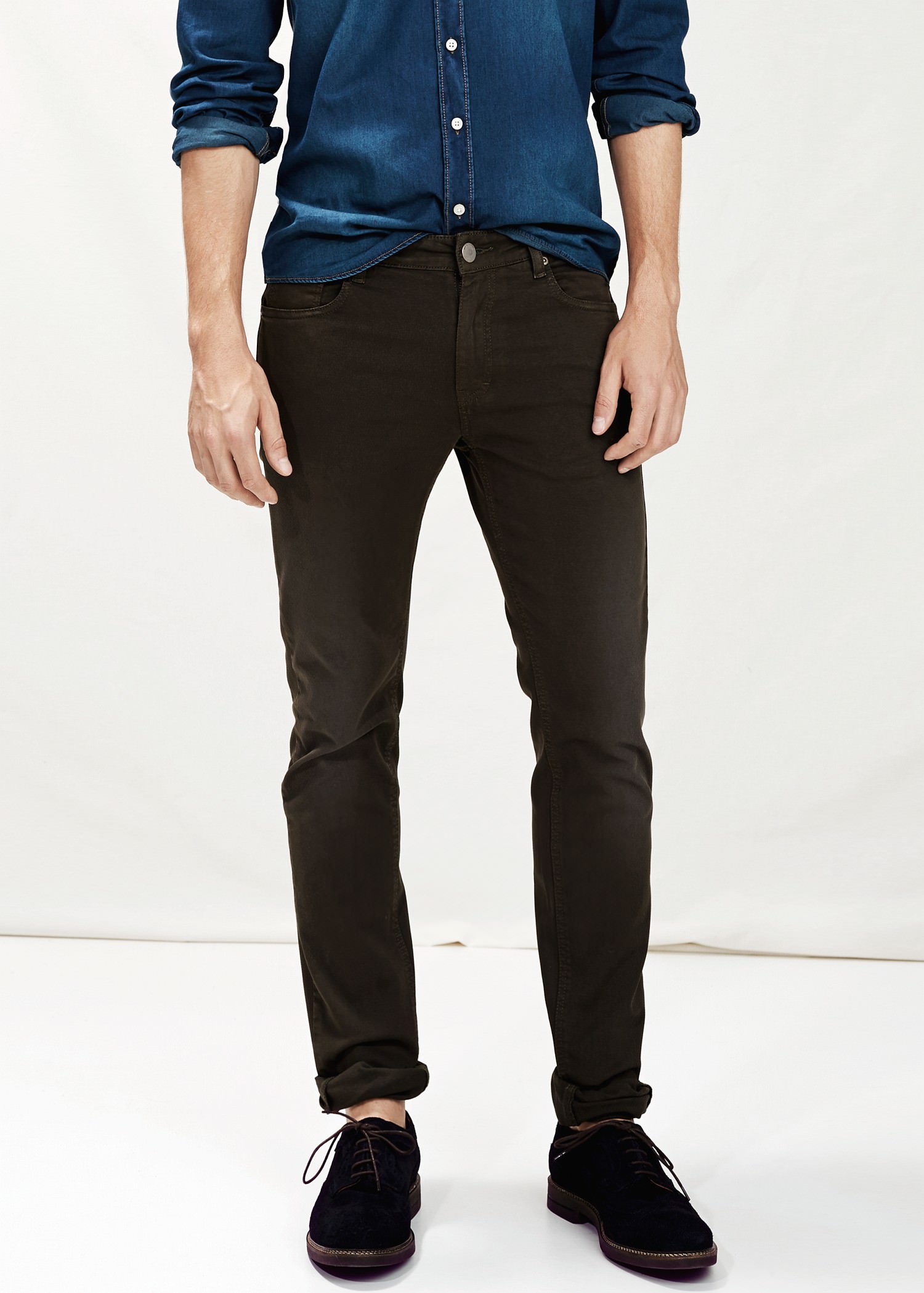 Mango Hose flaschengrün Man