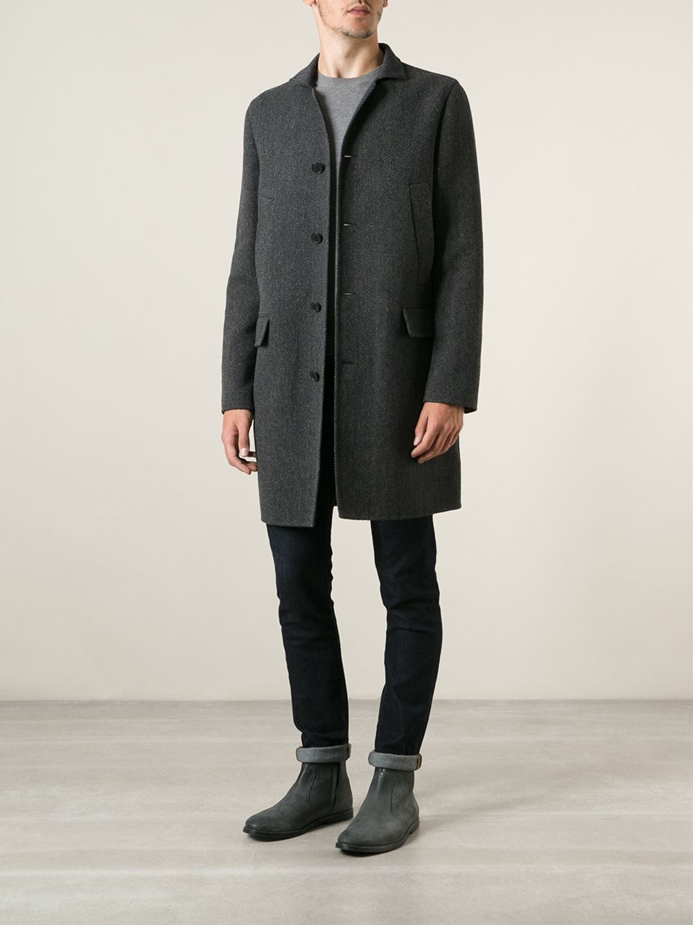 Valentino Herringbone Mantel Man