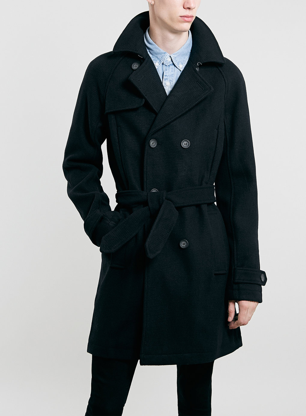 Topman Trenchcoat schwarz man