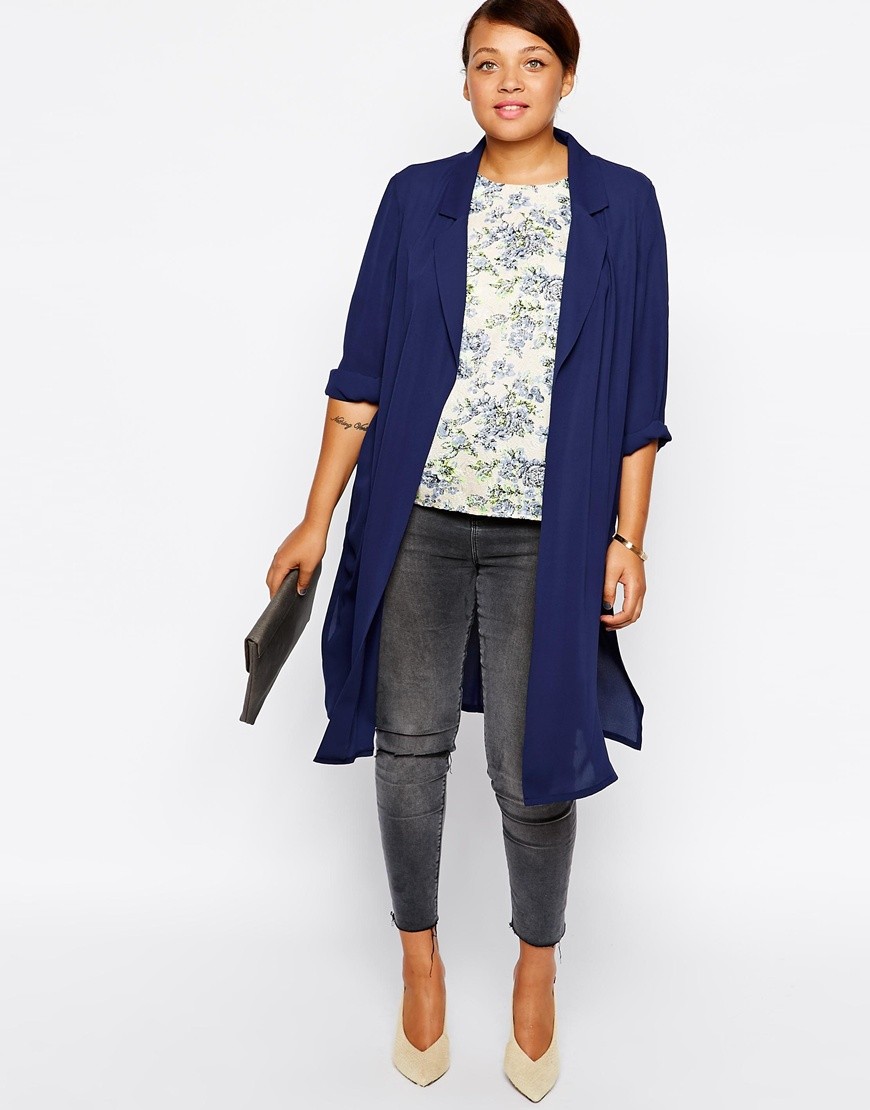 asos Mantel blau O-Typ