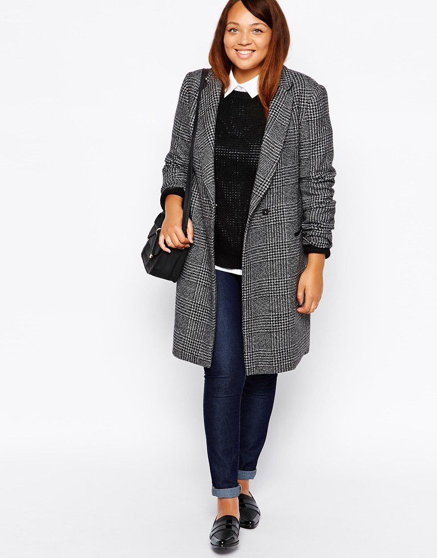 New Look karierter Mantel O-Typ