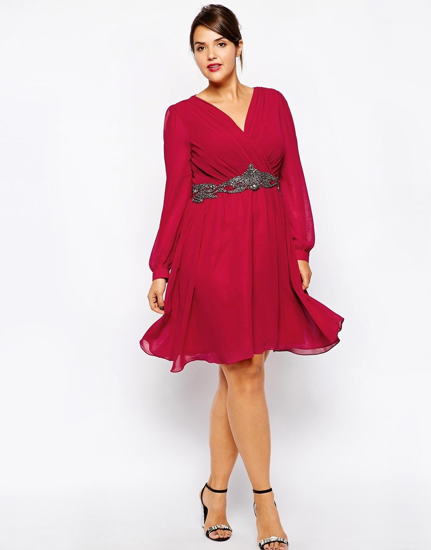 Little Mistress weinrotes Kleid O-Typ