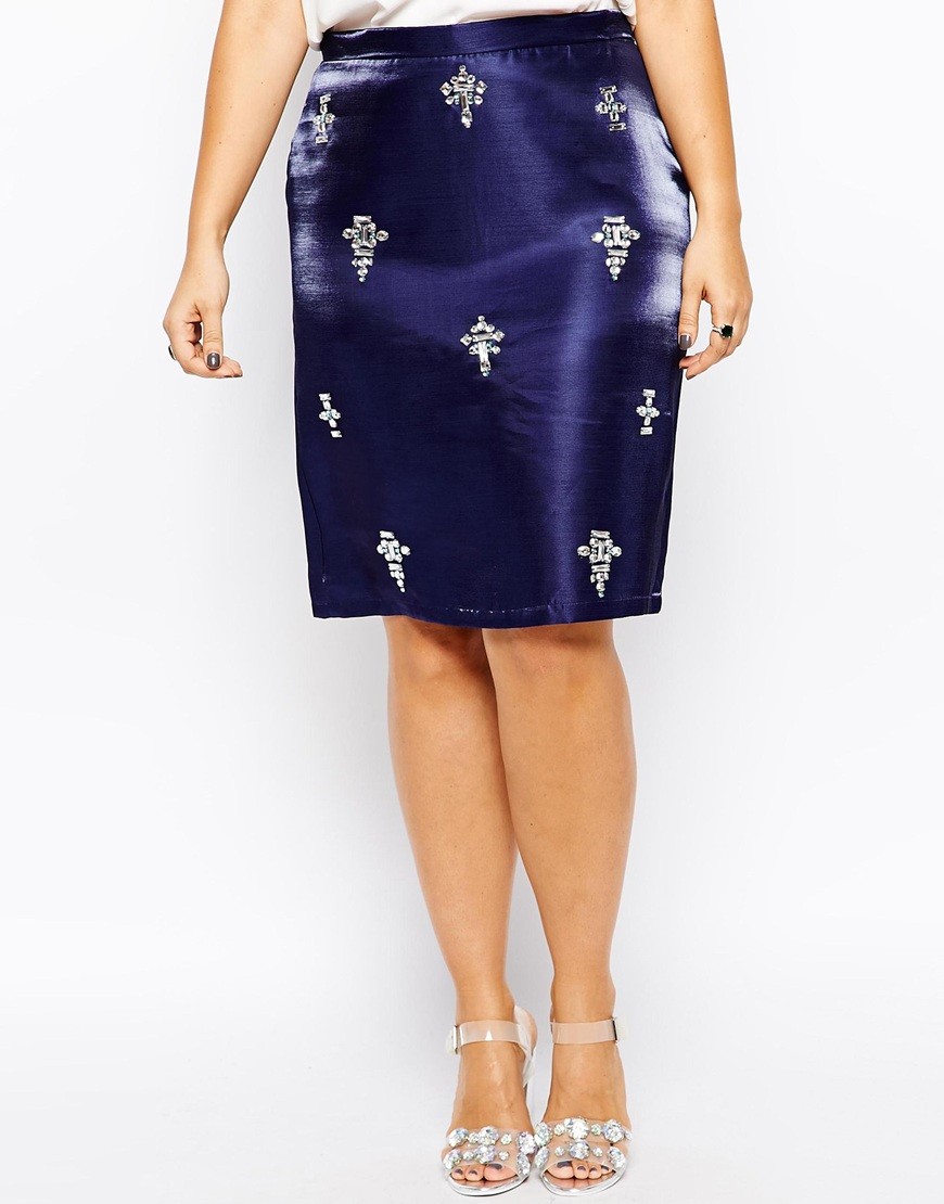 Truly You Jupe blau glänzend O-Typ