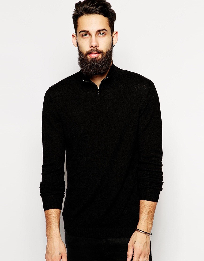 asos Kragenpulli schwarz