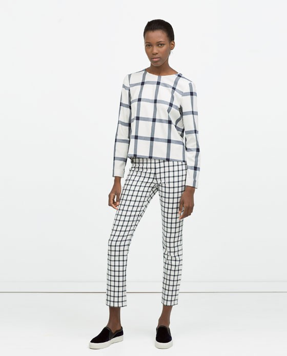 Hose X-Frau Hose 7/8 kariert Zara