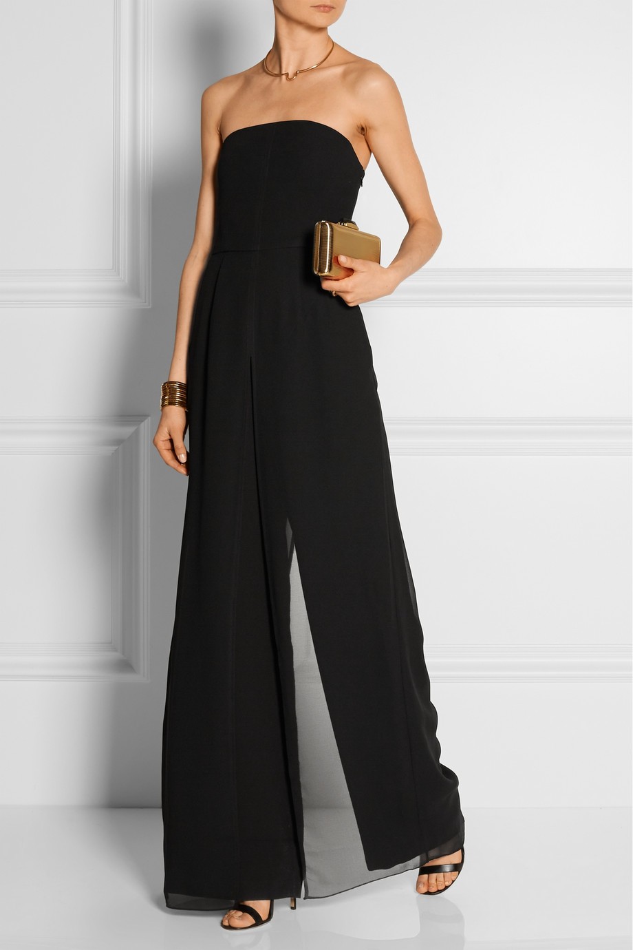 Overall X-Frau Jumpsuit schwarz Crêpe Helson Heritage