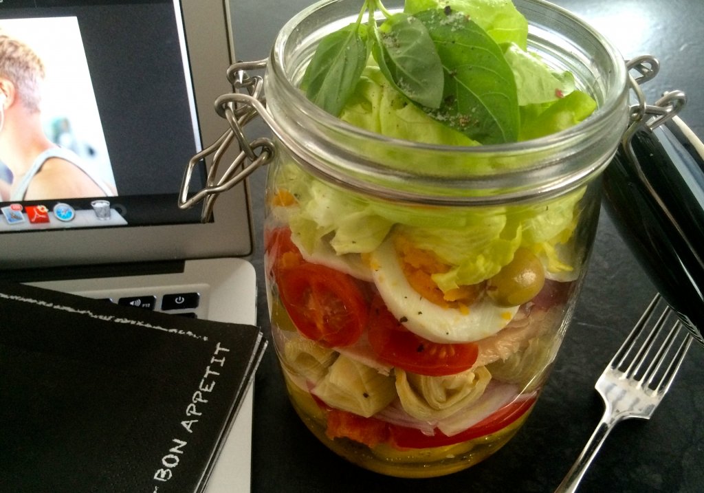 Leckere Mittagessen im Glas
